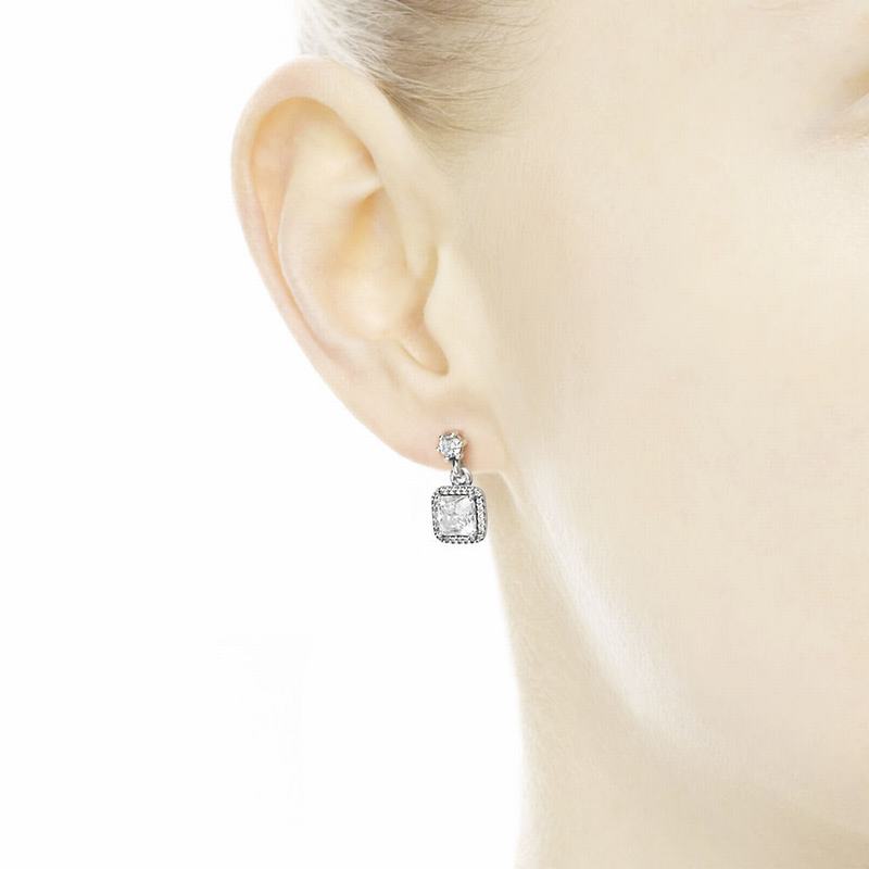 Pandora Australia Timeless Elegance Drop Earrings - Sterling Silver | OKNWMP847